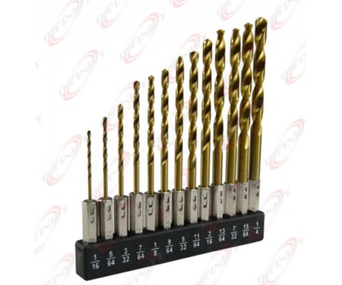  Pro 13pc Hex Shank Titanium Quick Change Drill Bit Set